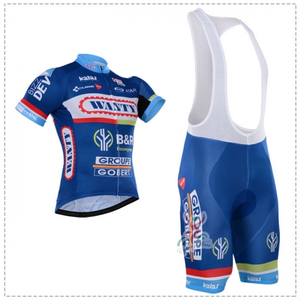 2018 Maillot Wanty Tirantes Mangas Cortas Azul